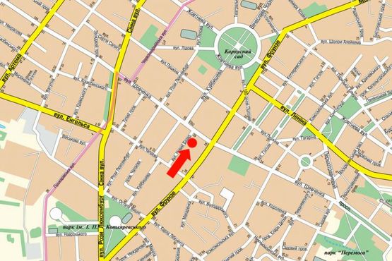 Схема рекламной плоскости по адресу Шевченко ул. / Новий Базар ул., 1, Центральный рынок, возле магазина "Обувной Бум"