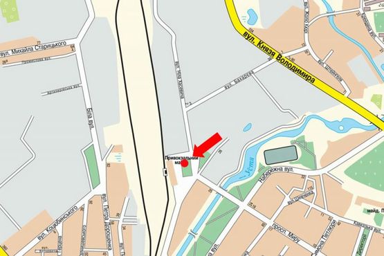 Схема рекламной плоскости по адресу Привокзальная пл., возде ж/д вокзала