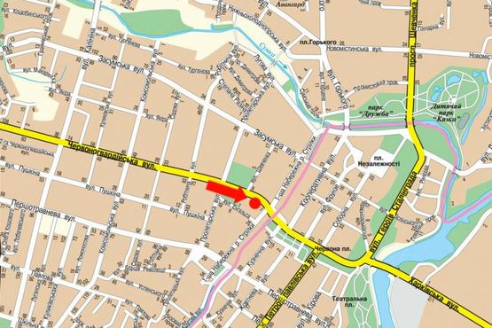 Схема рекламной плоскости по адресу Ильинская ул. (бывш. Красногвардейская ул.), возле выставочного центра "Ильинский"