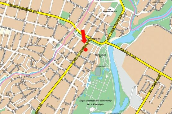 Схема рекламної площини за адресою Петропавловская ул., 53, возле Укртелекома