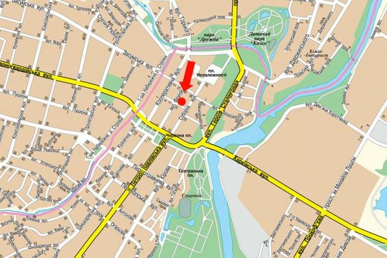 Схема рекламної площини за адресою Воскресенская ул. (бывш. Фрунзе ул.), 12 / Терезова ул.