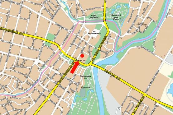 Схема рекламної площини за адресою Соборная ул., сквер им. Шевченко