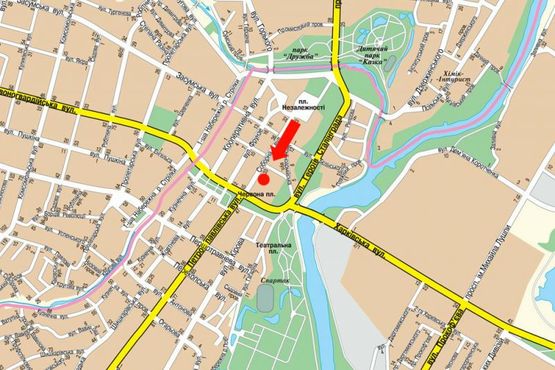 Схема рекламної площини за адресою Соборная ул., сквер им. Шевченко