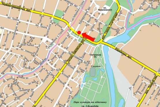 Схема рекламної площини за адресою Покровская пл. (бывш. Красная пл.), возле гостиницы "Украина" (№1)