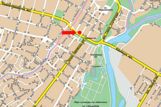 Схема рекламної площини за адресою Покровская пл. (бывш. Красная пл.), возле гостиницы "Украина" (№1)