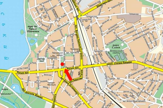 Схема рекламной плоскости по адресу Шевченко бул., возле магазина "Золото"