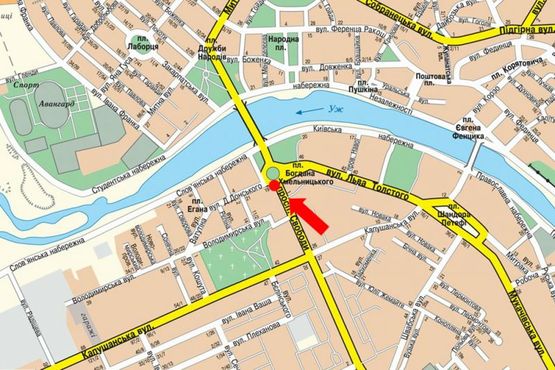 Схема рекламной плоскости по адресу Свободы пр., 2 / пл. Б. Хмельницкого