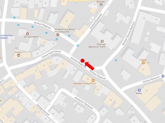 Схема рекламної площини за адресою Фединца ул., в сторону пл. Корятовича, остановка