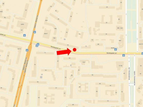 Схема рекламной плоскости по адресу Келецкая ул., 78, в центр
