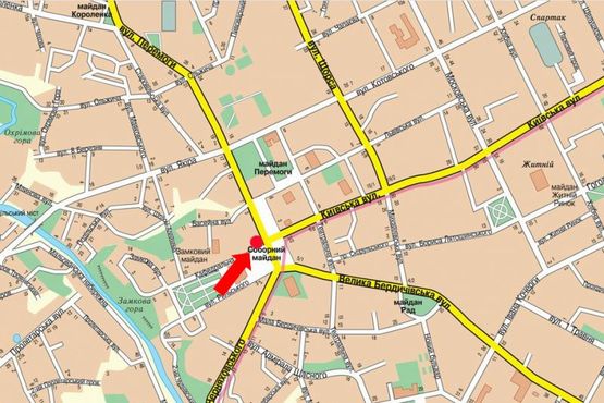 Схема рекламної площини за адресою Соборная пл. / ул. Кафедральная, возле БТА банка, Суда