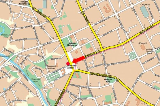 Схема рекламной плоскости по адресу Соборная пл. / ул. Кафедральная, возле БТА банка, Суда