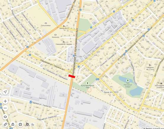 Схема рекламной плоскости по адресу вул. Кульпарківська - Антоновича - Окружна (міст) А