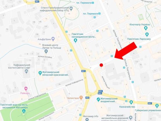 Схема рекламной плоскости по адресу Киевская ул., 2, остановка "Соборная пл.", возле центра "Vodafone", в сторону Соборной пл.