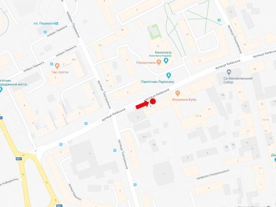 Схема рекламної площини за адресою Киевская ул., 8, остановка «Михайловский собор», из центра