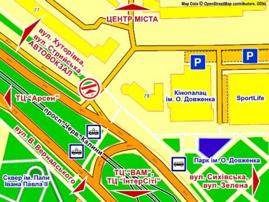 Схема рекламної площини за адресою пр. Черв. Калини (навпроти буд. 77, на дод. р/с), місце 1, розмір 2,3 х 3,2 м, скролл Схема рекламної площини за адресою пр. Черв. Калини (навпроти буд. 77, на дод. р/с), місце 1, розмір 2,3 х 3,2 м, скролл