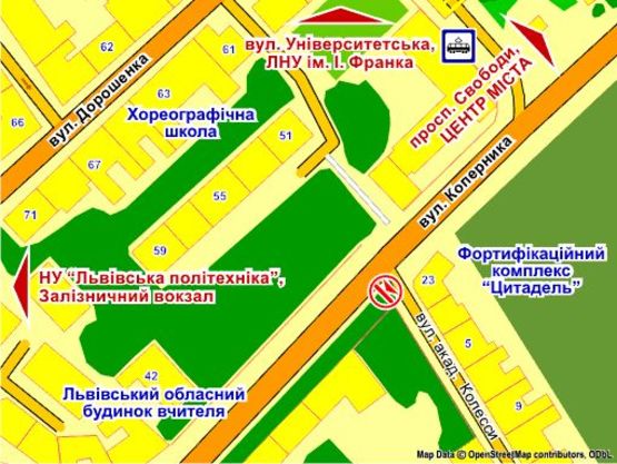 Схема рекламної площини за адресою вул. Коперника – Колесси Схема рекламної площини за адресою вул. Коперника – Колесси