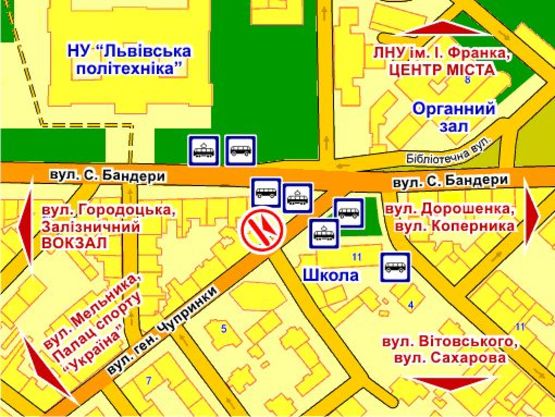 Схема рекламной плоскости по адресу пер. вул. Чупринки – Бандери, розмір 2,3 х 3,2 м скролл Схема рекламной плоскости по адресу пер. вул. Чупринки – Бандери, розмір 2,3 х 3,2 м скролл