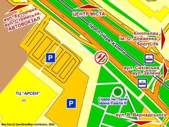 Схема рекламной плоскости по адресу пр. Черв. Калини (виїзд з ТК "Арсен", парна стор.), місце 7, розмір 2,3 х 3,2 м, скролл Схема рекламной плоскости по адресу пр. Черв. Калини (виїзд з ТК "Арсен", парна стор.), місце 7, розмір 2,3 х 3,2 м, скролл