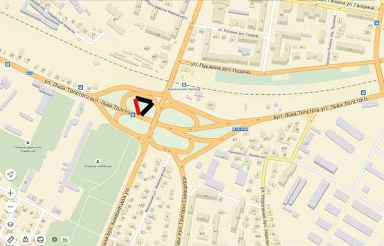 Схема рекламной плоскости по адресу Толстого (розв'язка) сторона Б