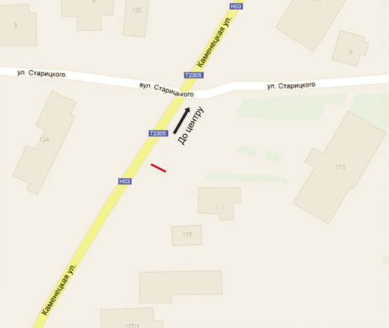 Схема рекламной плоскости по адресу Кам`янецька 175