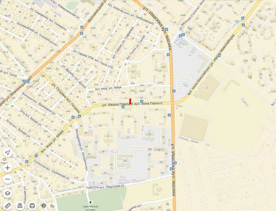 Схема рекламної площини за адресою Івана Павла ?, 17-19 (Будівельників) ТЦ "Кроно"на вокзал