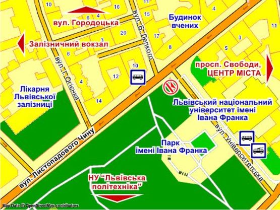 Схема рекламної площини за адресою пер. вул. Листопадового Чину – Університетської Схема рекламної площини за адресою пер. вул. Листопадового Чину – Університетської