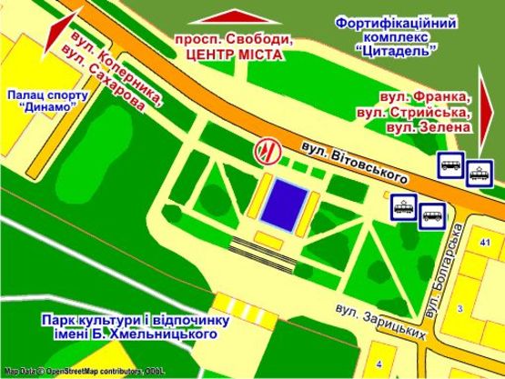 Схема рекламной плоскости по адресу вул. Вітовського (вхід в парк, зупинка), місце 2 Схема рекламной плоскости по адресу вул. Вітовського (вхід в парк, зупинка), місце 2