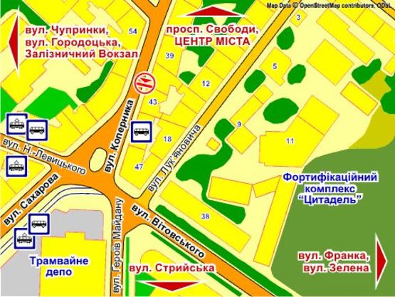 Схема рекламної площини за адресою вул. Коперника, 45 Схема рекламної площини за адресою вул. Коперника, 45