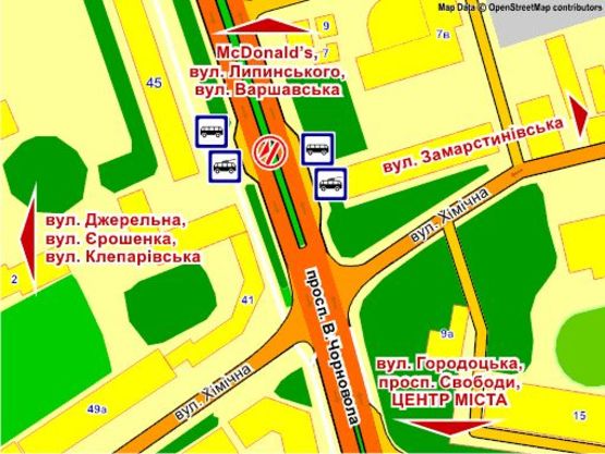 Схема рекламной плоскости по адресу пр. Чорновола, 45 (на р/с, до центру), місце 8 Схема рекламной плоскости по адресу пр. Чорновола, 45 (на р/с, до центру), місце 8