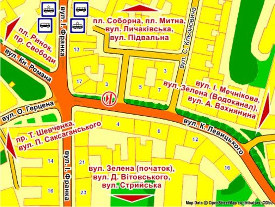 Схема рекламної площини за адресою вул. Левицького, 3 Схема рекламної площини за адресою вул. Левицького, 3