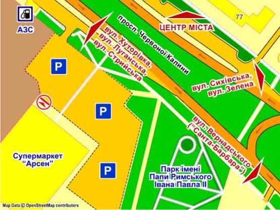 Схема рекламной плоскости по адресу пр. Черв. Калини, 60 (супермаркет "Арсен"), місце 6 Схема рекламной плоскости по адресу пр. Черв. Калини, 60 (супермаркет "Арсен"), місце 6