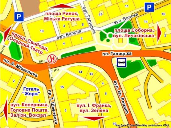 Схема рекламной плоскости по адресу пл. Галицька (підземний перехід до вул. Галицької), місце 2