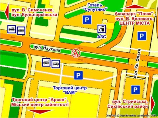 Схема рекламной плоскости по адресу вул. Наукова (біля ТЦ "ВАМ", на р/с, до вул. Стрийської), місце 2 Схема рекламной плоскости по адресу вул. Наукова (біля ТЦ "ВАМ", на р/с, до вул. Стрийської), місце 2