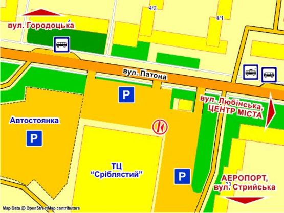 Схема рекламної площини за адресою вул. Патона (супермаркет "Арсен"), місце 5 Схема рекламної площини за адресою вул. Патона (супермаркет "Арсен"), місце 5