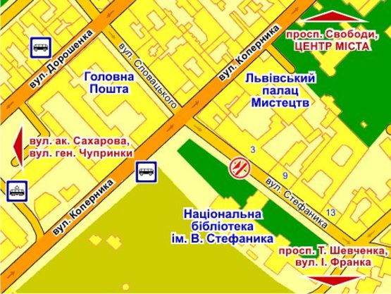 Схема рекламної площини за адресою вул. Стефаника (навпроти буд. 3), місце 1 Схема рекламної площини за адресою вул. Стефаника (навпроти буд. 3), місце 1