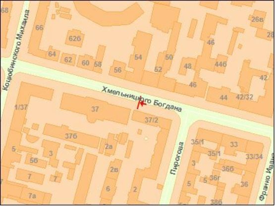 Схема рекламної площини за адресою Богдана Хмельницкого ул. 37/2 Схема рекламної площини за адресою Богдана Хмельницкого ул. 37/2