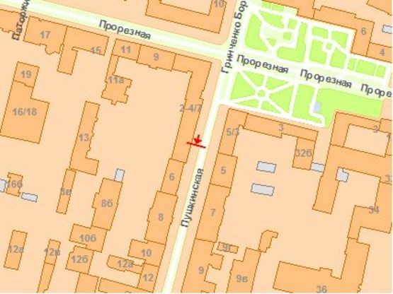 Схема рекламної площини за адресою Пушкинская ул. 2-4 (1) Схема рекламної площини за адресою Пушкинская ул. 2-4 (1)