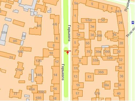 Схема рекламной плоскости по адресу Горького ул. 7 Схема рекламной плоскости по адресу Горького ул. 7