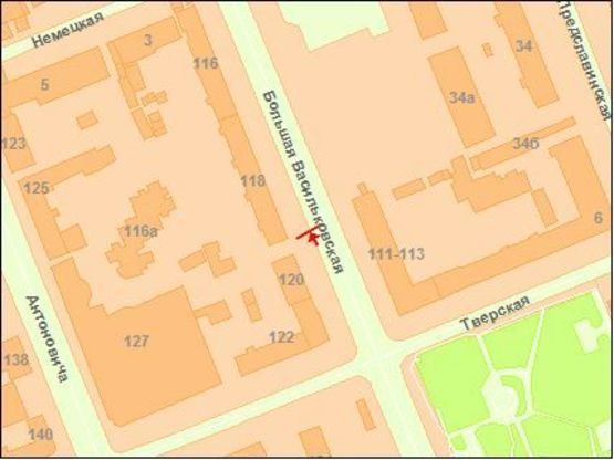 Схема рекламной плоскости по адресу Большая Васильковская ул. 118 (1) Схема рекламной плоскости по адресу Большая Васильковская ул. 118 (1)