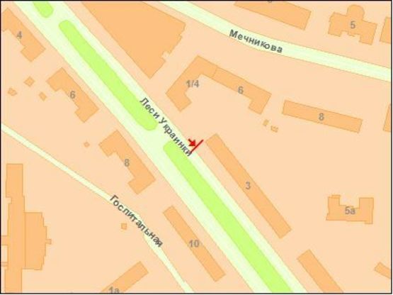 Схема рекламної площини за адресою Леси Украинки бул. 3 (3) Схема рекламної площини за адресою Леси Украинки бул. 3 (3)