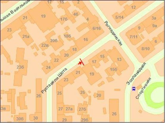 Схема рекламної площини за адресою Шота Руставели ул. 19 Схема рекламної площини за адресою Шота Руставели ул. 19