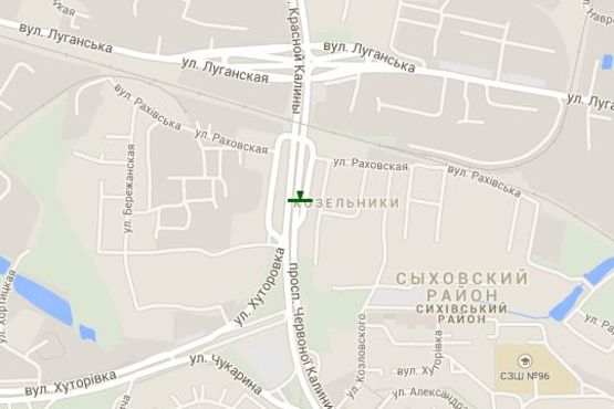 Схема рекламної площини за адресою Червоної Калини просп., 29 - Хуторівка вул. Схема рекламної площини за адресою Червоної Калини просп., 29 - Хуторівка вул.