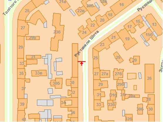 Схема рекламной плоскости по адресу Шота Руставели ул. 26 Схема рекламной плоскости по адресу Шота Руставели ул. 26