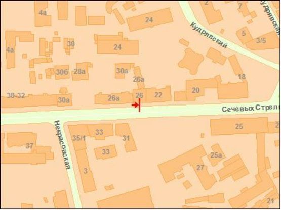 Схема рекламной плоскости по адресу Сечевых Стрельцов ул. 26 Схема рекламной плоскости по адресу Сечевых Стрельцов ул. 26