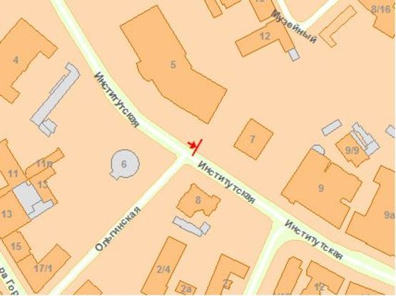 Схема рекламной плоскости по адресу Институтская ул. 5 (1) Схема рекламной плоскости по адресу Институтская ул. 5 (1)