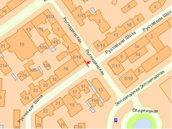 Схема рекламної площини за адресою Шота Руставели ул. 16 Схема рекламної площини за адресою Шота Руставели ул. 16