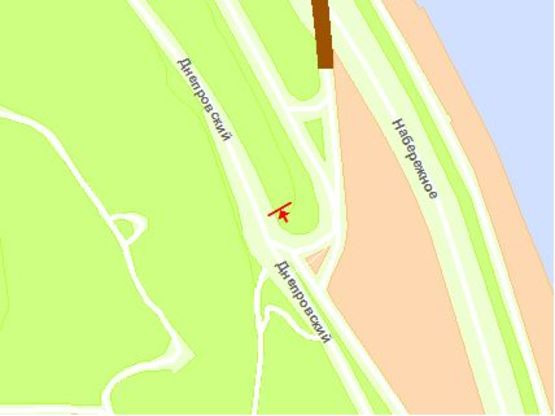 Схема рекламной плоскости по адресу Днепровский спуск 59 Схема рекламной плоскости по адресу Днепровский спуск 59