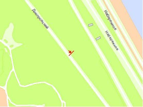 Схема рекламной плоскости по адресу Днепровский спуск 43 Схема рекламной плоскости по адресу Днепровский спуск 43