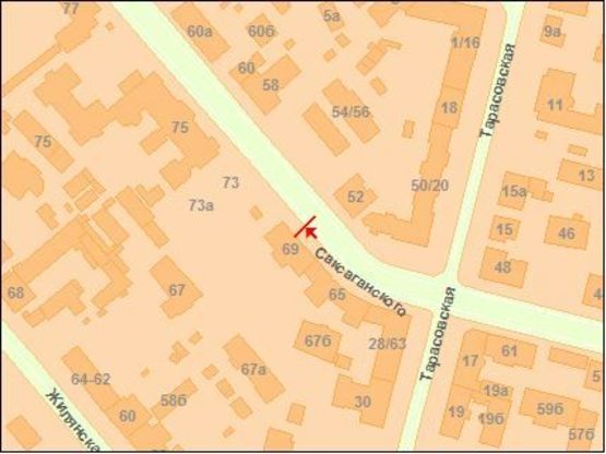 Схема рекламной плоскости по адресу Саксаганского ул. 69 Схема рекламной плоскости по адресу Саксаганского ул. 69