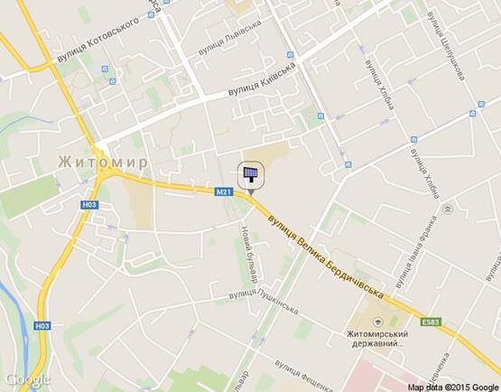 Схема рекламной плоскости по адресу Пл.Королева-ул.Бердичевская (центр города)